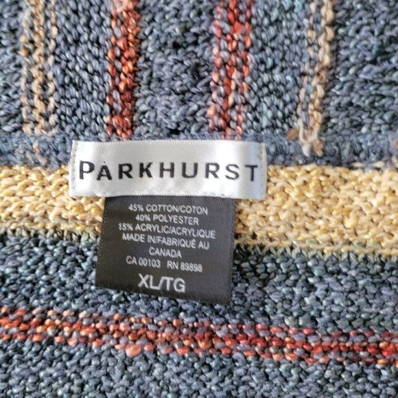 Parkhurst Multi Color Striped Open Front Cardigan Sweater XL - Picture 14 of 16